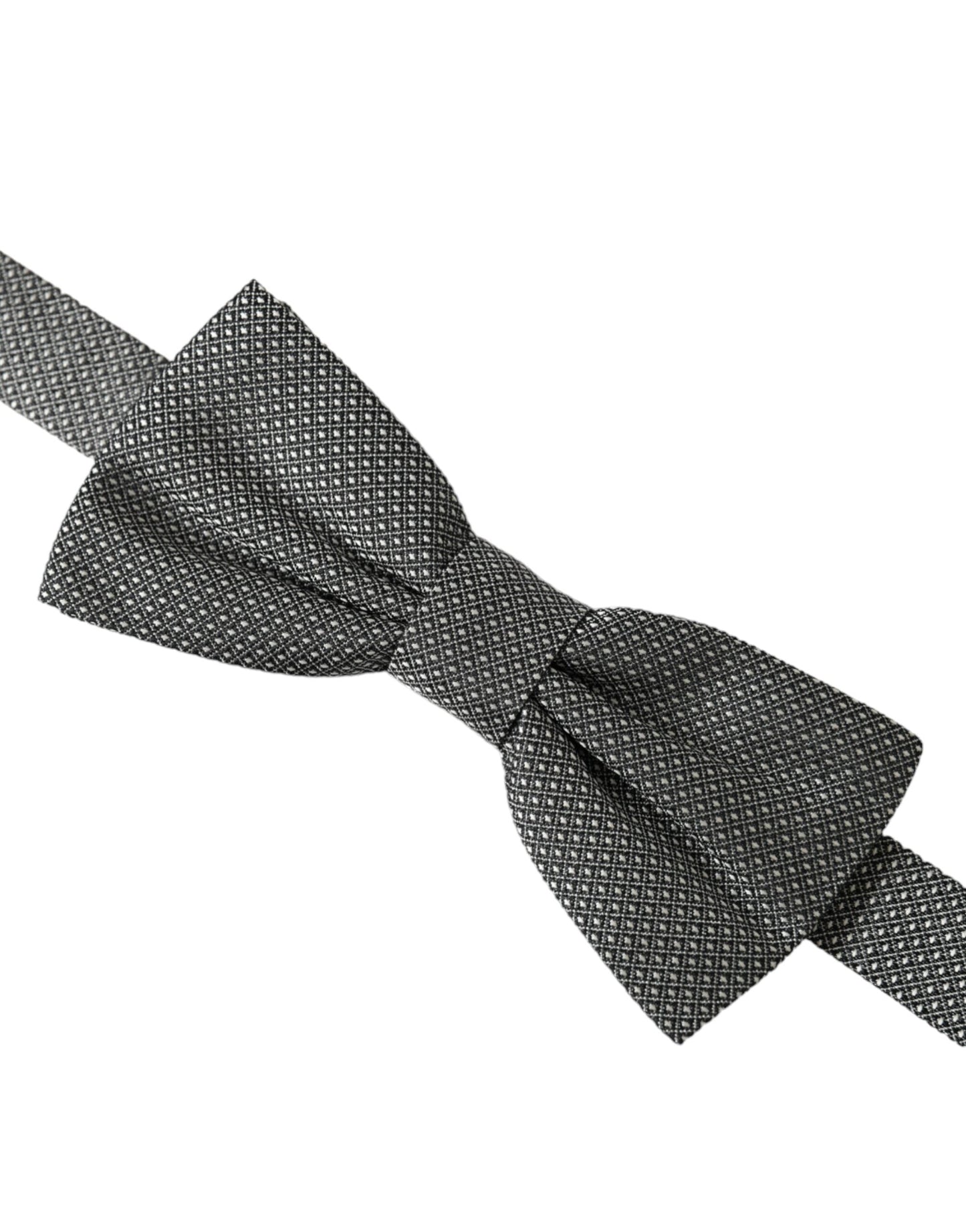 Dolce & Gabbana Gray Silk Patterned Adjustable Neck Men Papillon Bow Men's Tie