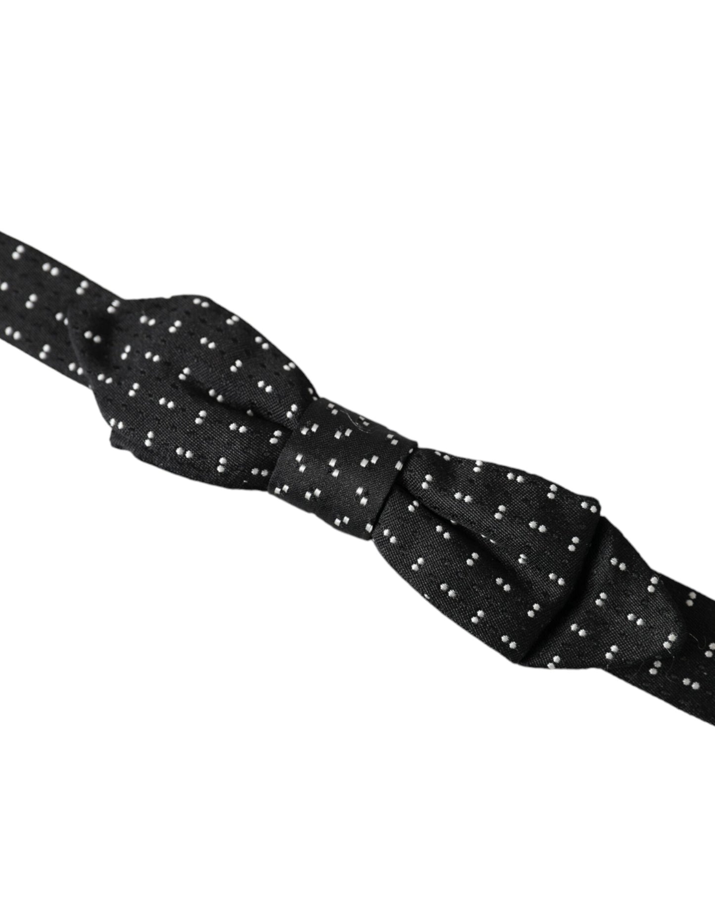 Dolce & Gabbana Black Silk Patterned Adjustable Neck Men Papillon Bow Men's Tie