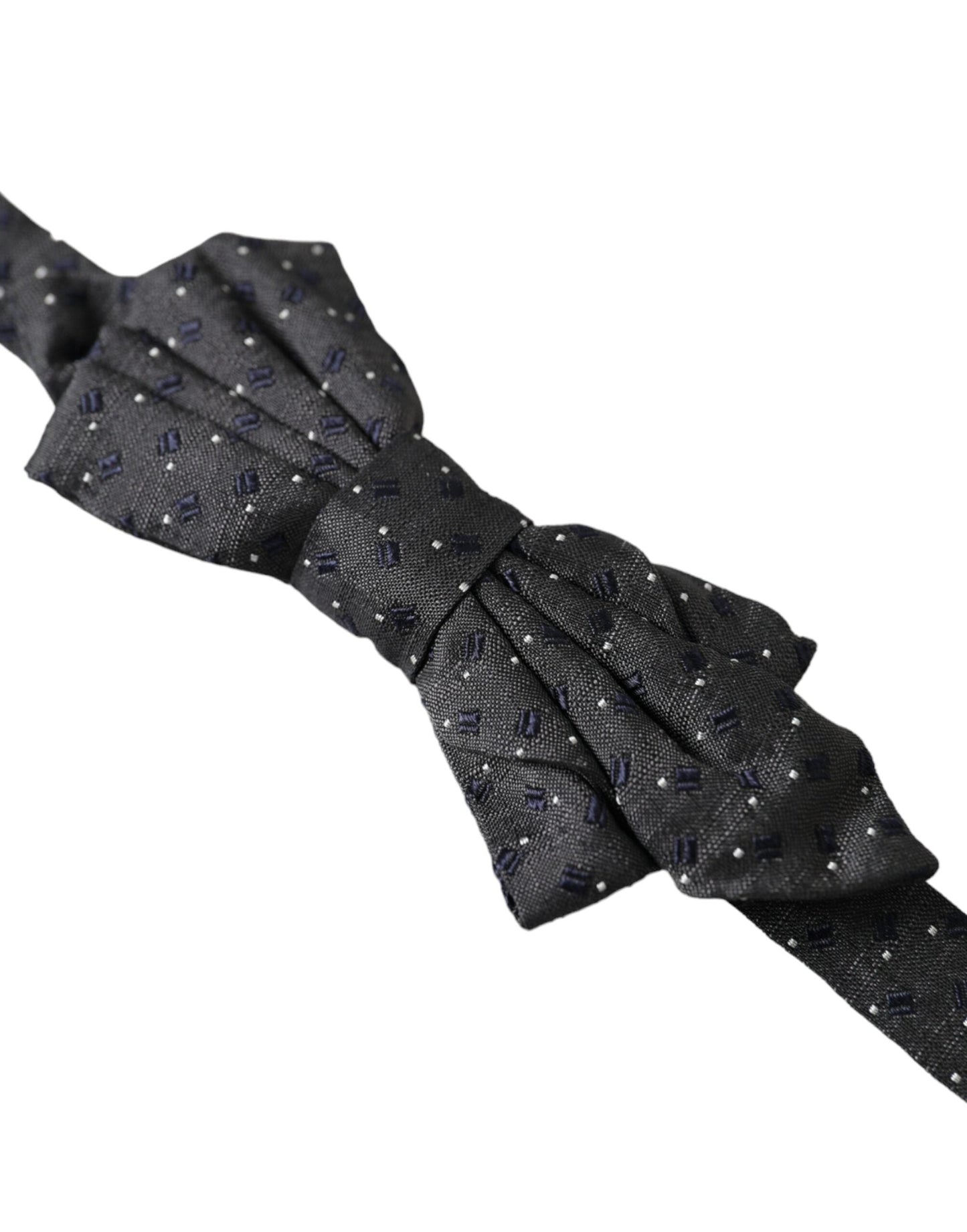 Dolce & Gabbana Black Silk Patterned Adjustable Neck Men Papillon Bow Men's Tie