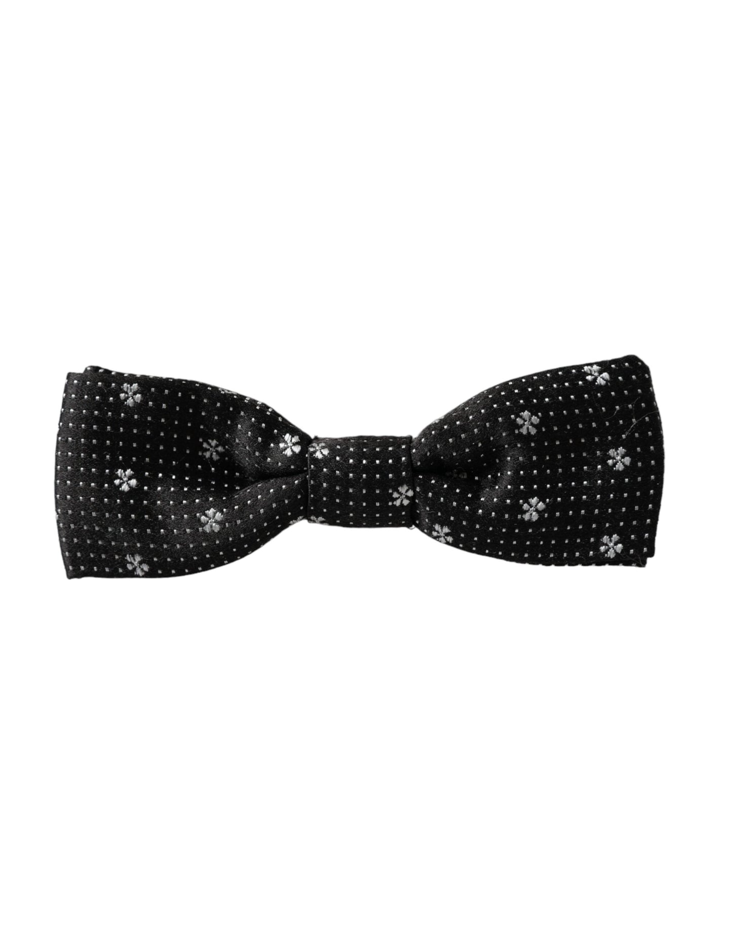 Dolce & Gabbana Black Silk Floral Adjustable Neck Men Papillon Bow Men's Tie