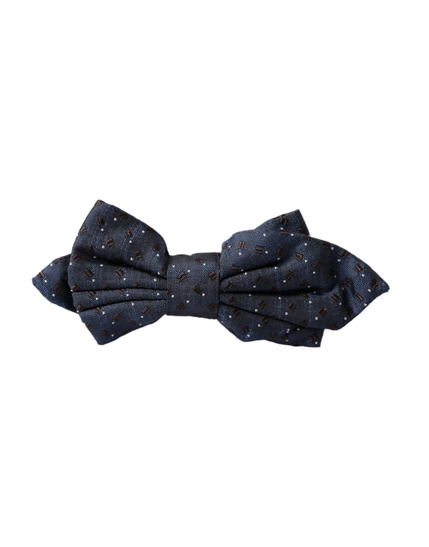 Dolce & Gabbana Navy Blue Silk Patterned Adjustable Men Papillon Bow Men's Tie