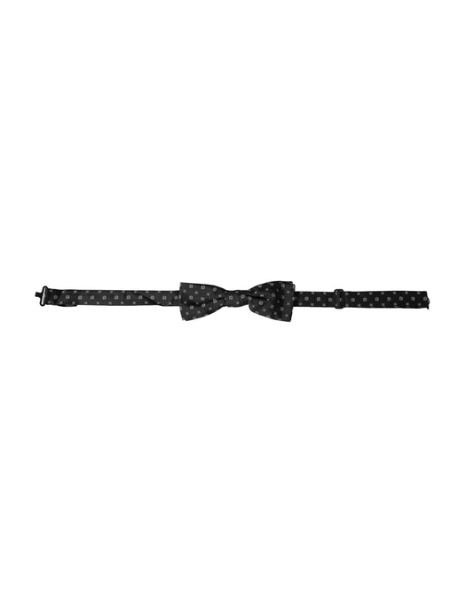 Dolce & Gabbana Black Silk Fantasy Adjustable Neck Men Papillon Bow Men's Tie