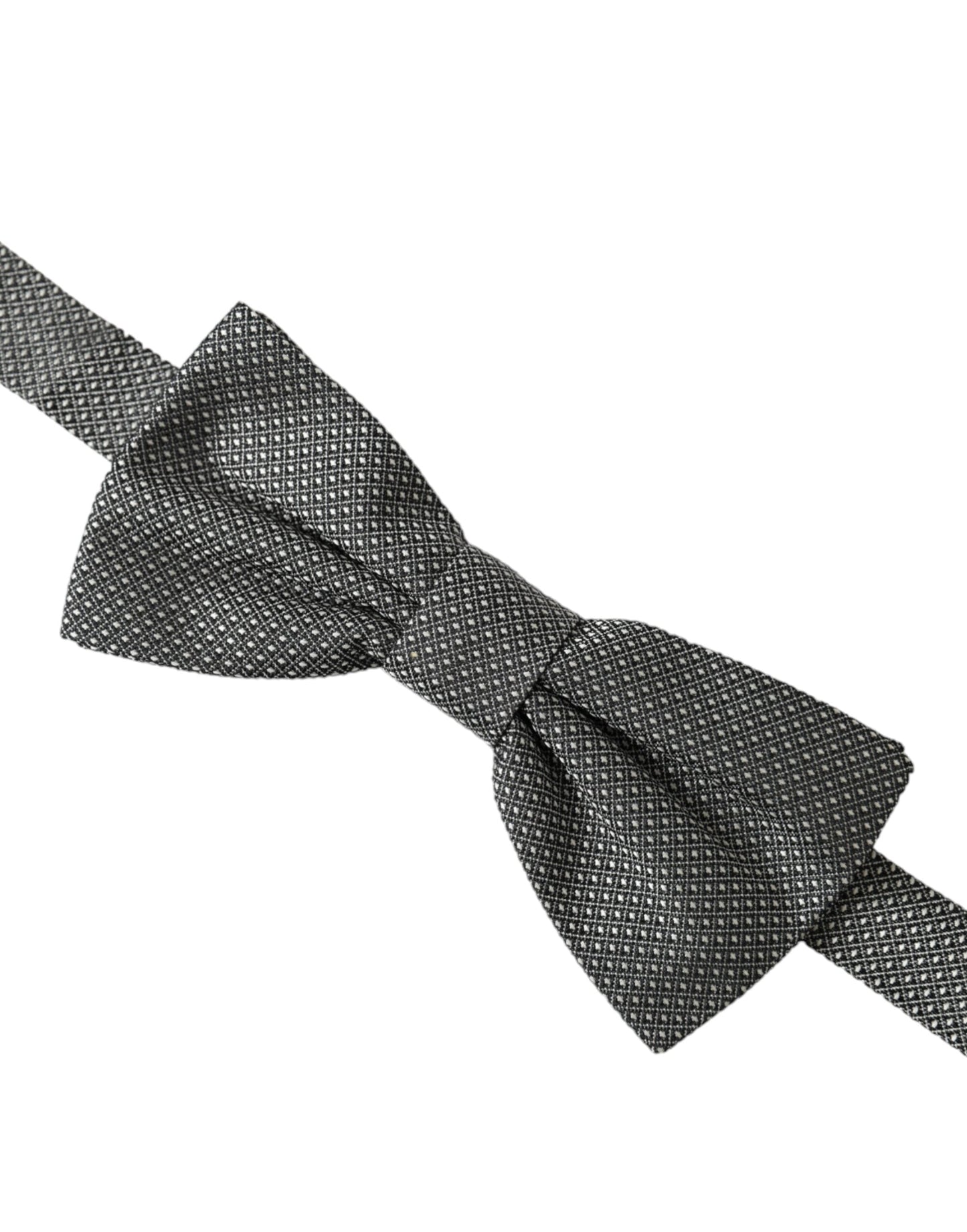 Dolce & Gabbana Gray Silk Patterned Adjustable Neck Men Bow Men's Tie