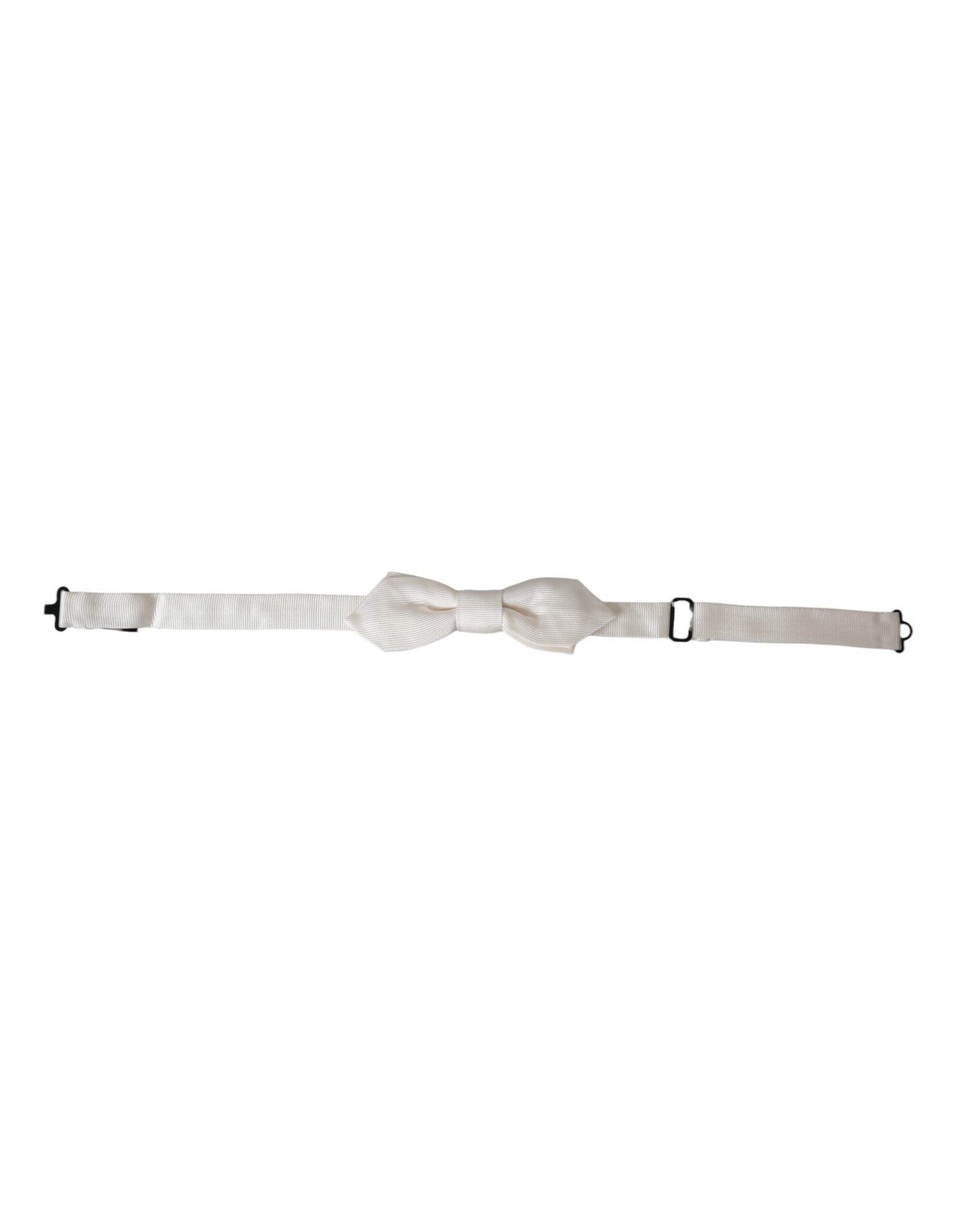 Dolce & Gabbana White Silk Adjustable Neck Men Papillon Bow Men's Tie