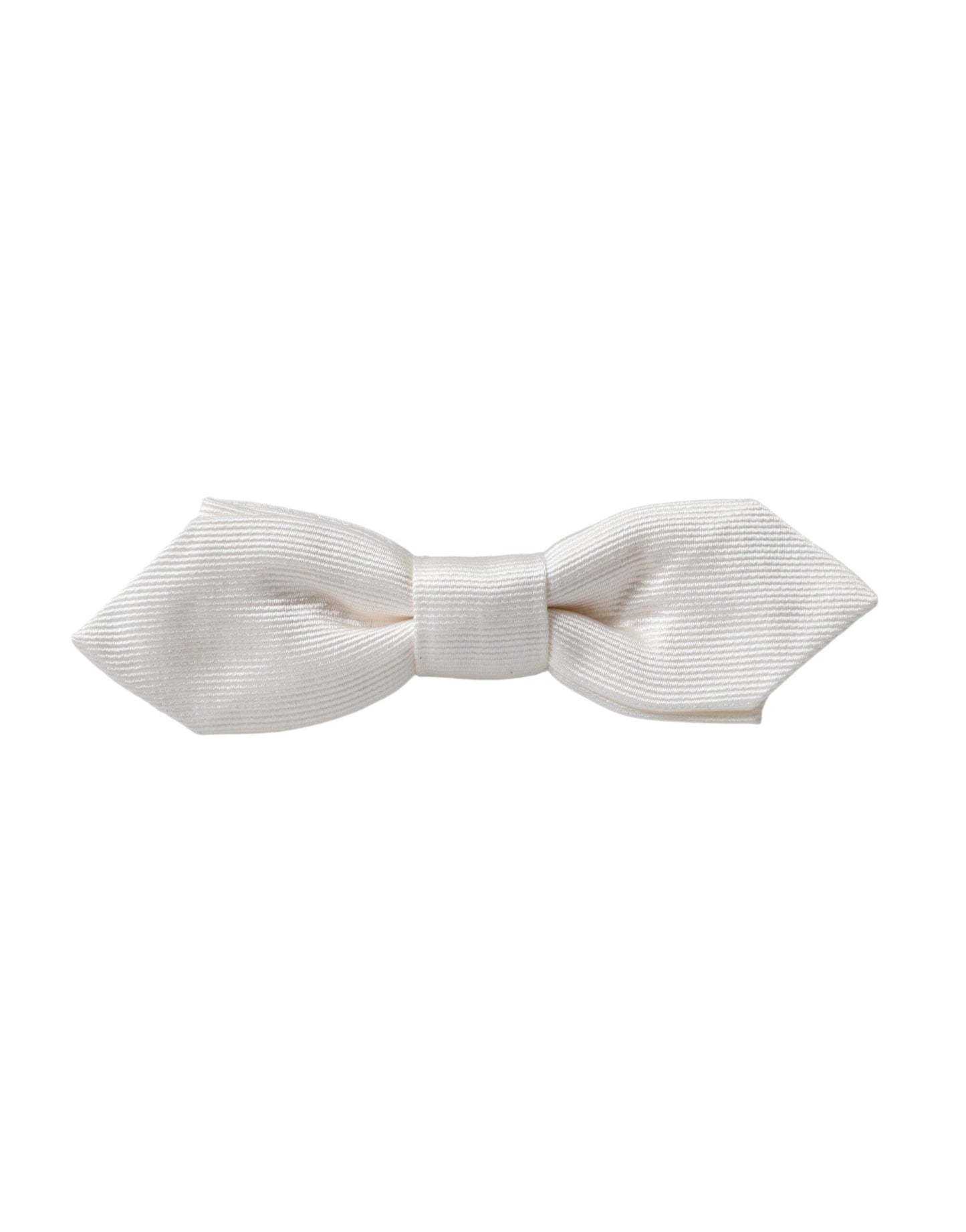 Dolce & Gabbana White Silk Adjustable Neck Men Papillon Bow Men's Tie