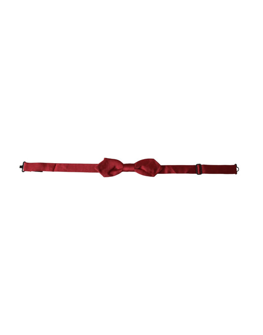 Dolce & Gabbana Red Silk Jacquard Adjustable Neck Men Bow Men's Tie