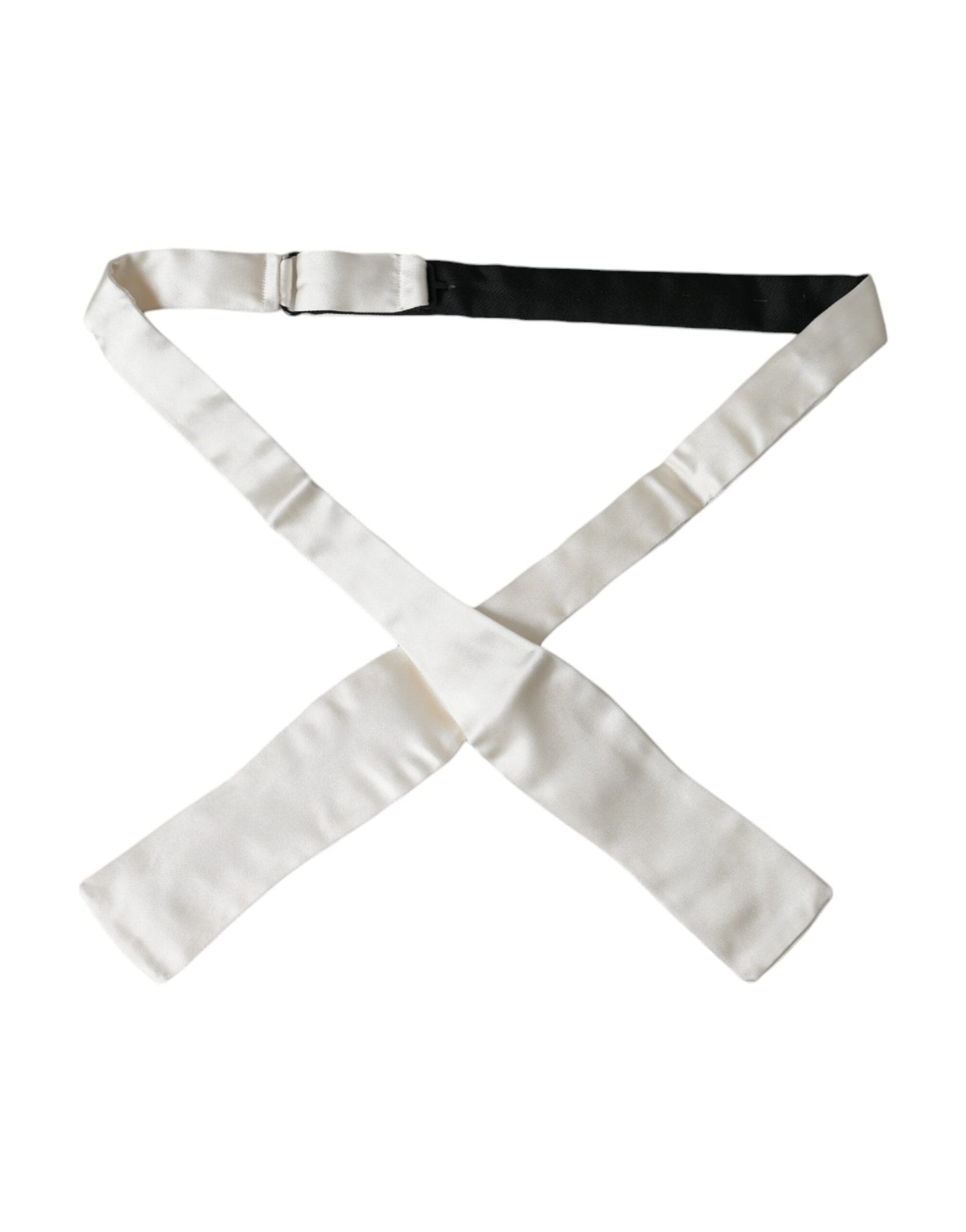 Dolce & Gabbana White Silk Slim Skinny NeckMen's Men Bow Men's Tie