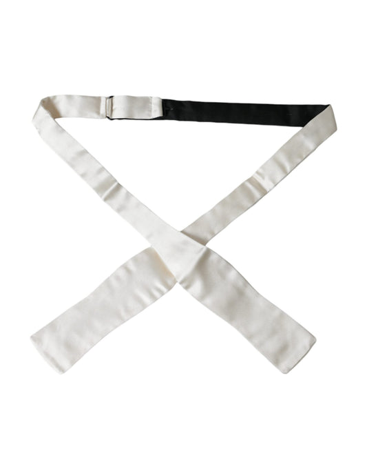 Dolce & Gabbana White Silk Slim Skinny NeckMen's Men Bow Men's Tie