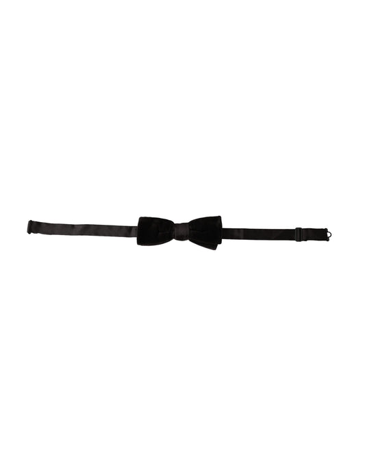 Dolce & Gabbana Black Velvet Cotton Adjustable Neck Men Bow Men's Tie