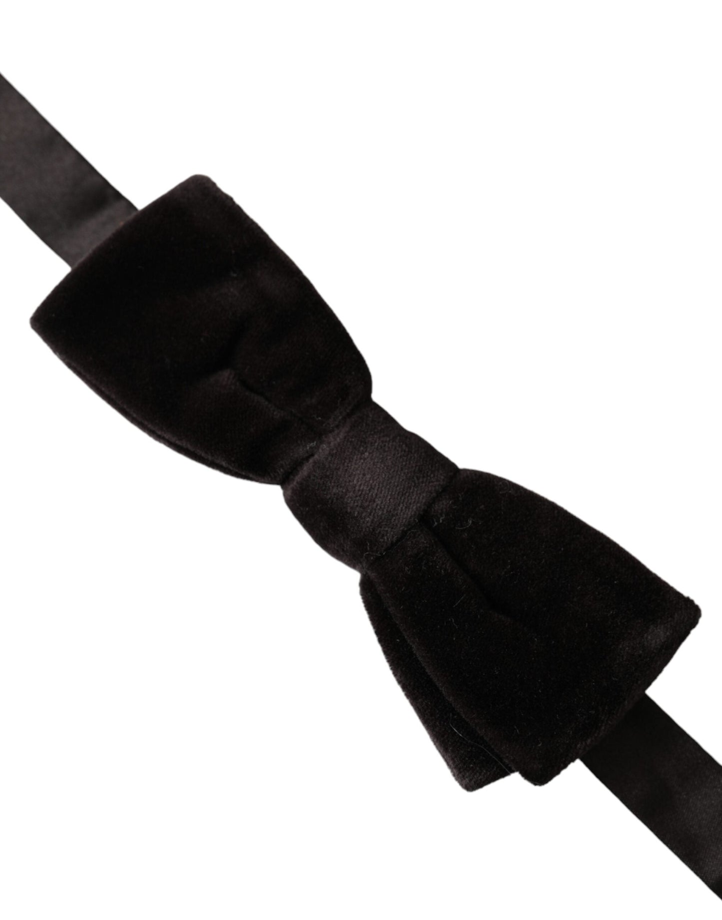 Dolce & Gabbana Black Velvet Cotton Adjustable Neck Men Bow Men's Tie