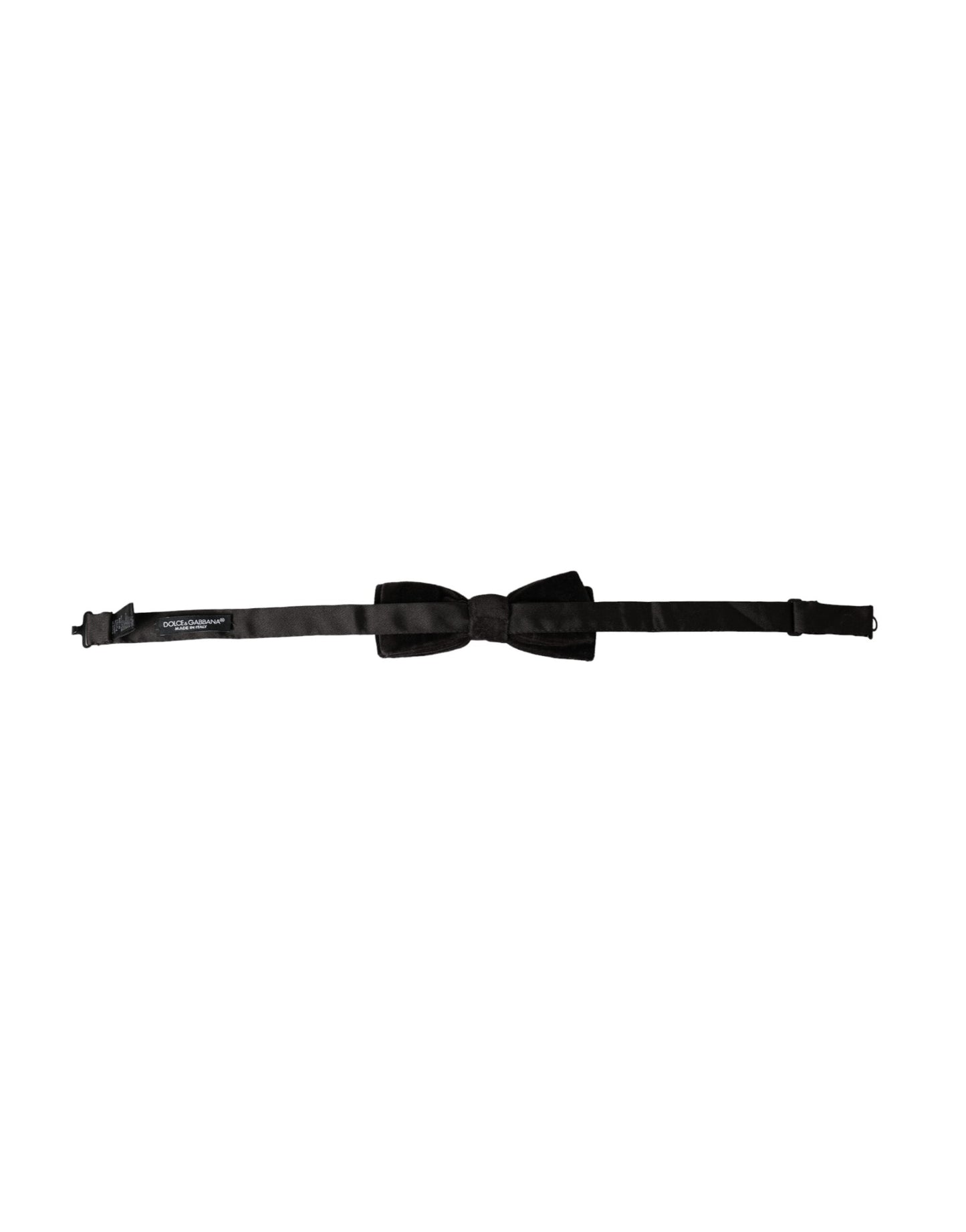 Dolce & Gabbana Black Velvet Cotton Adjustable Neck Men Bow Men's Tie