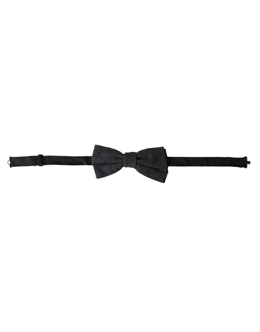 Dolce & Gabbana Dark Gray Silk Adjustable Neck Men Bow Men's Tie