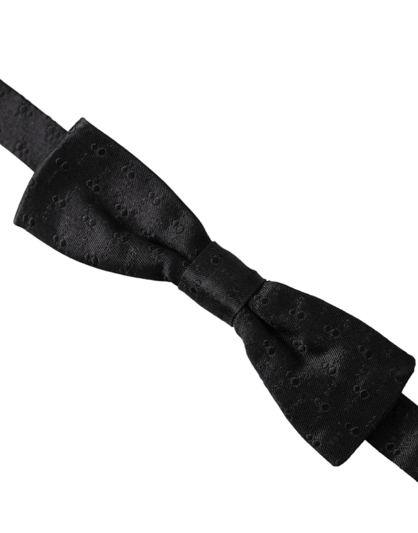 Dolce & Gabbana Black Silk Patterned Adjustable Neck Men Bow Men's Tie