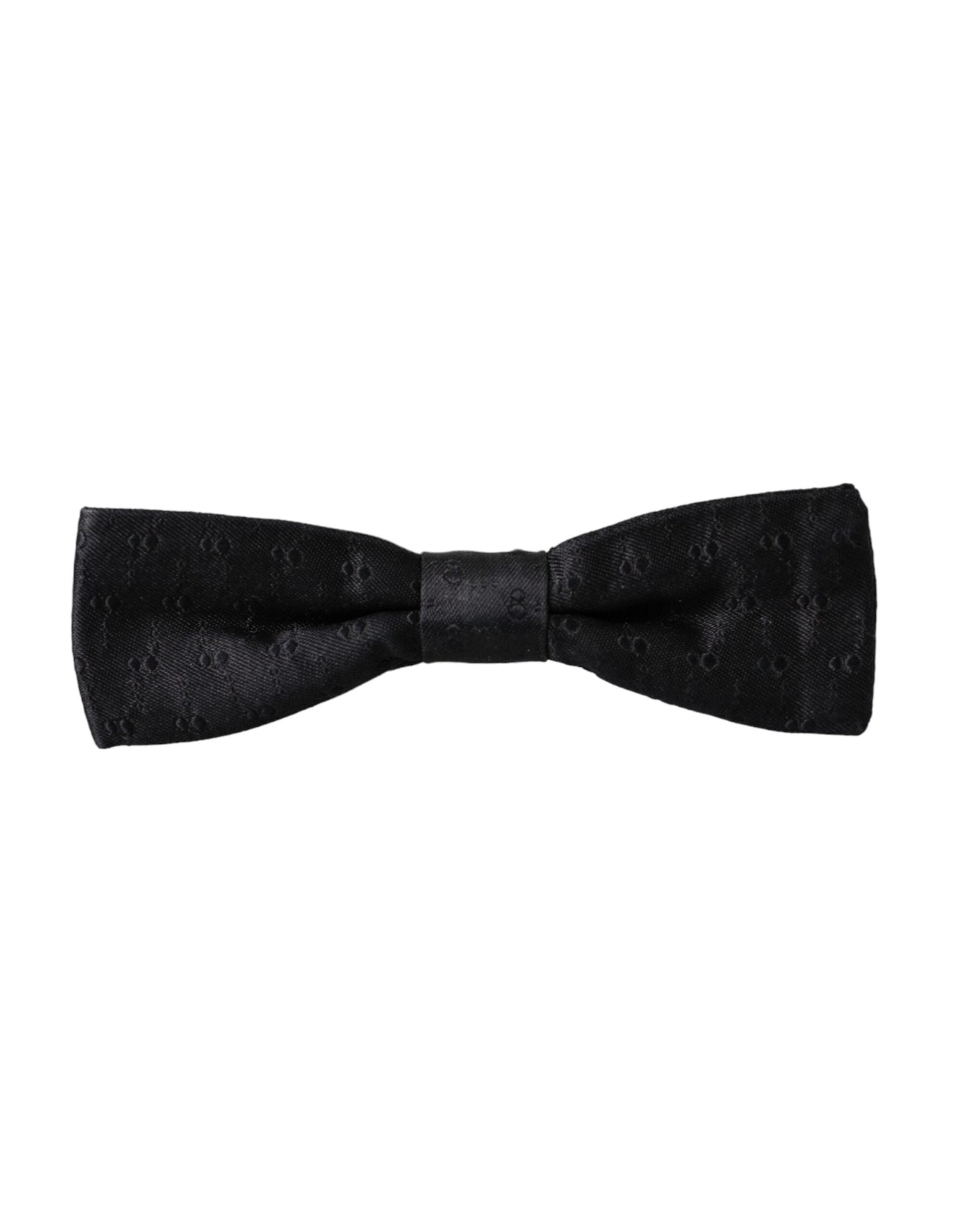 Dolce & Gabbana Black Silk Patterned Adjustable Neck Men Bow Men's Tie