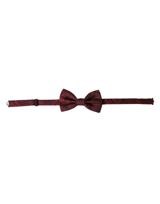 Dolce & Gabbana Red Silk Floral Adjustable Neck Men Bow Men's Tie