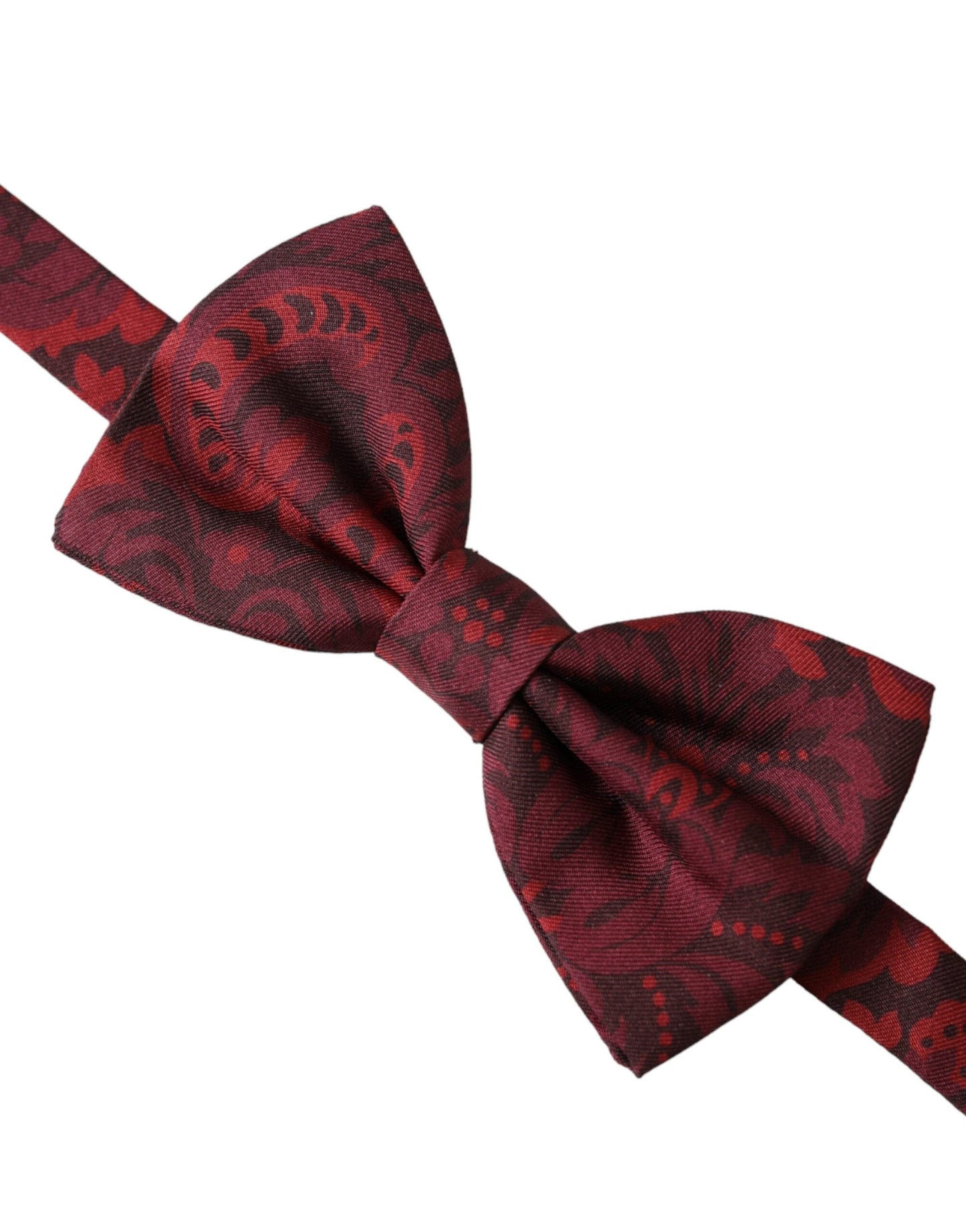 Dolce & Gabbana Red Silk Floral Adjustable Neck Men Bow Men's Tie