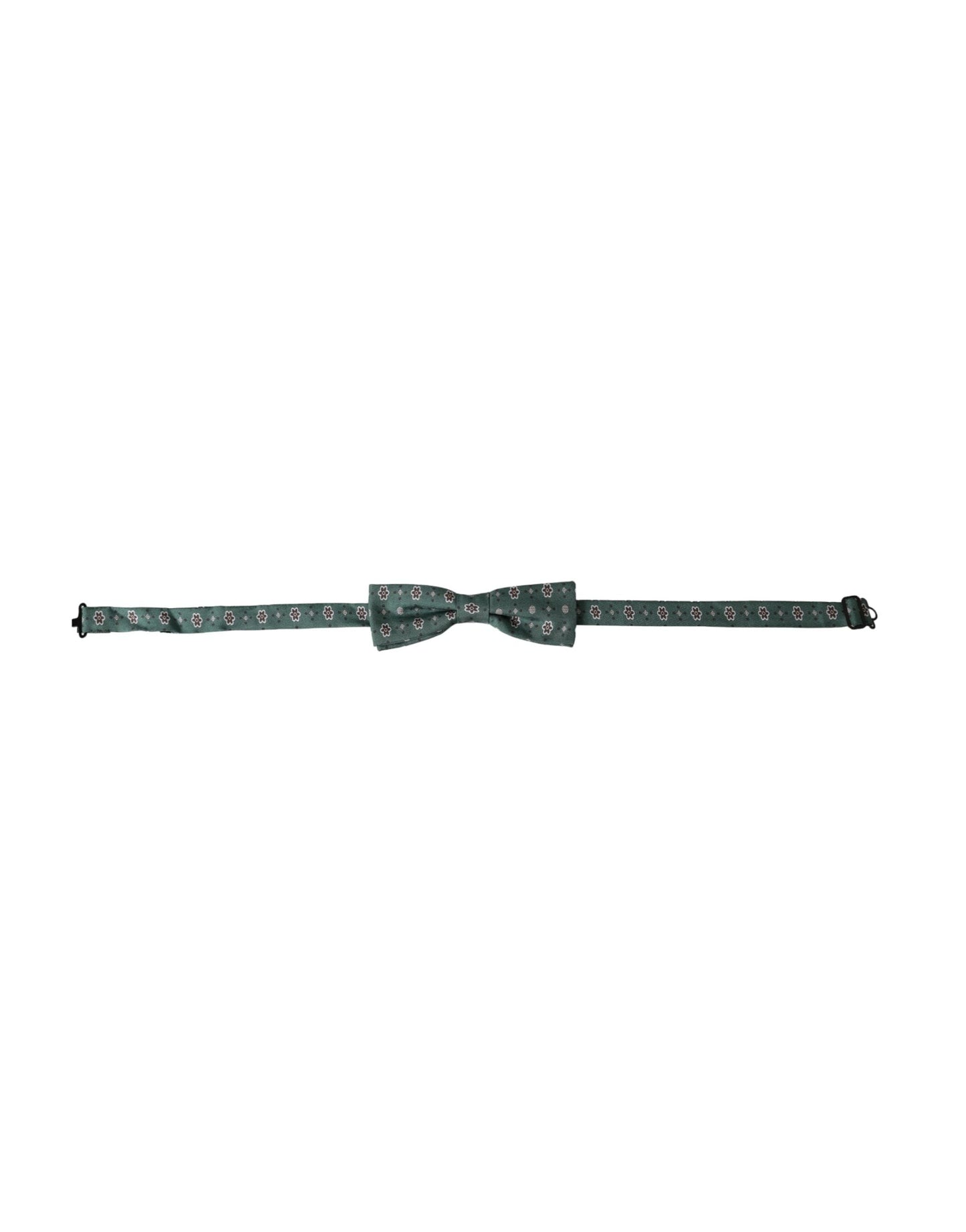 Dolce & Gabbana Mint Green Floral Adjustable Neck Men Bow Men's Tie