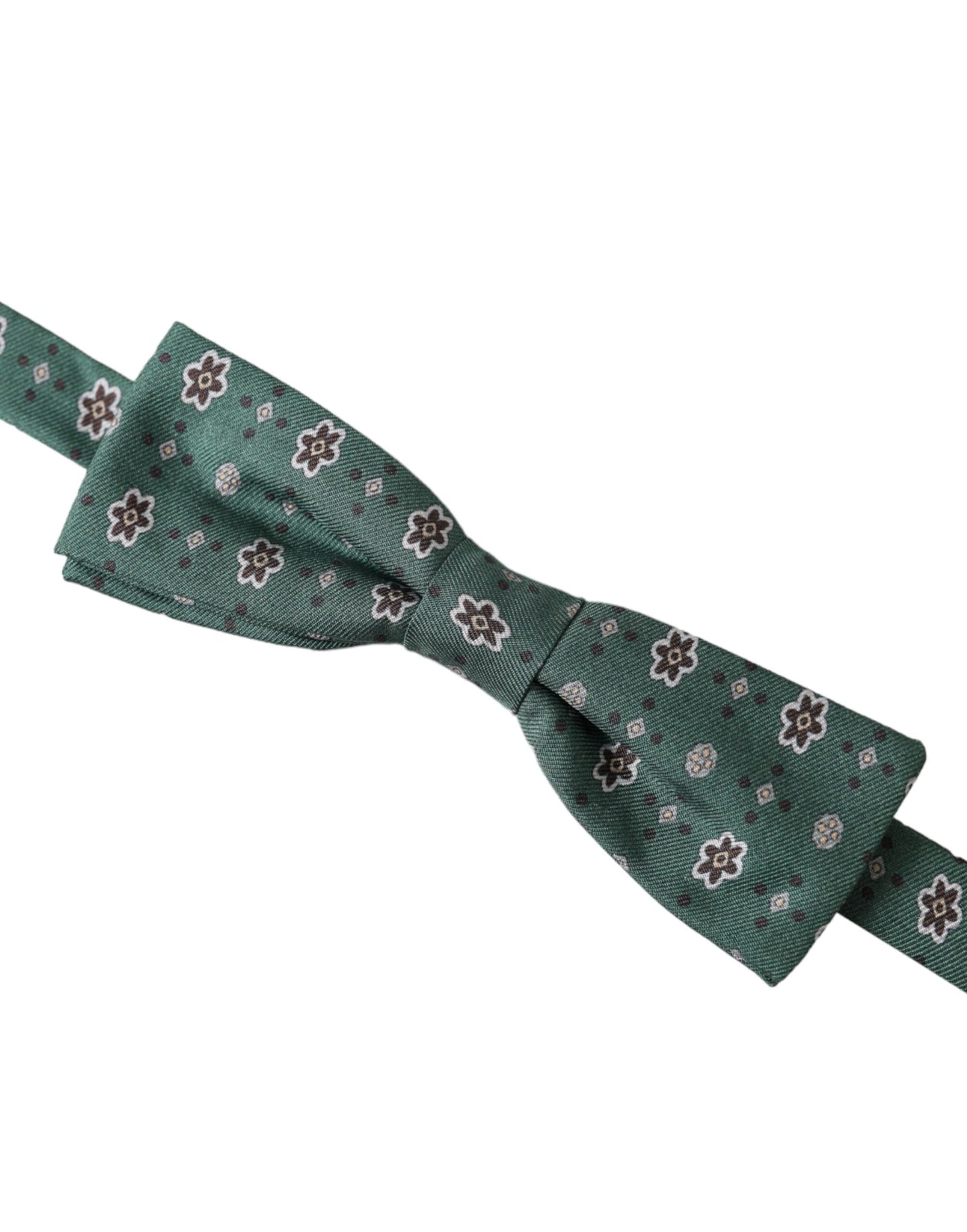 Dolce & Gabbana Mint Green Floral Adjustable Neck Men Bow Men's Tie