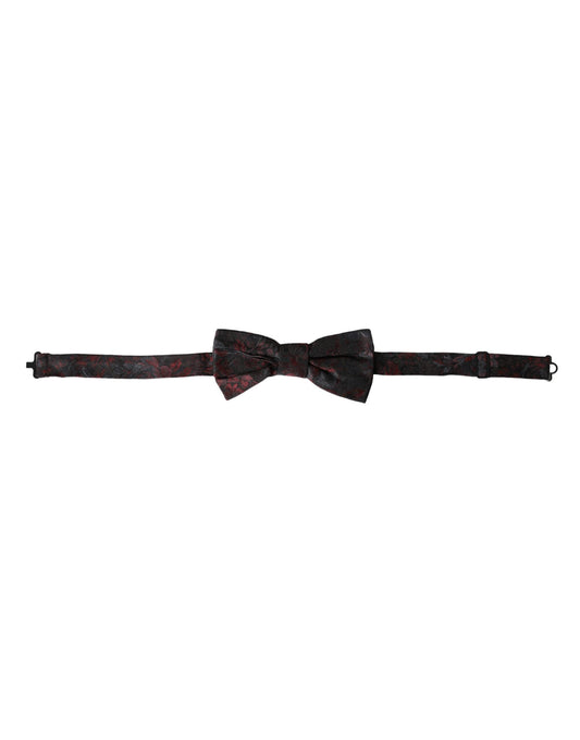 Dolce & Gabbana Red Black Floral Adjustable Neck Men Bow Men's Tie