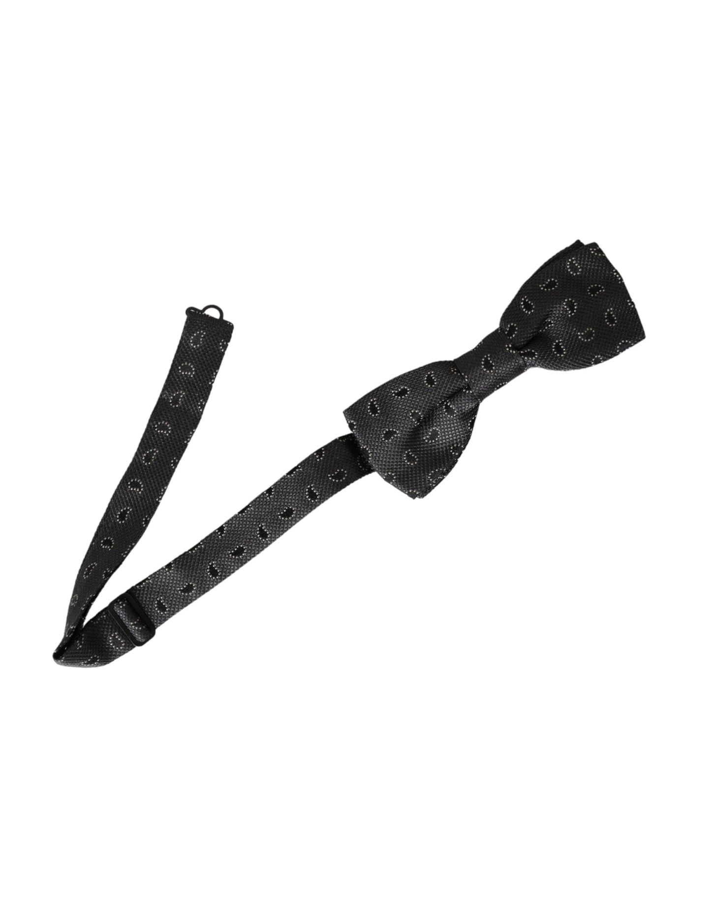 Dolce & Gabbana Black Silk Patterned Adjustable Neck Men Bow Men's Tie