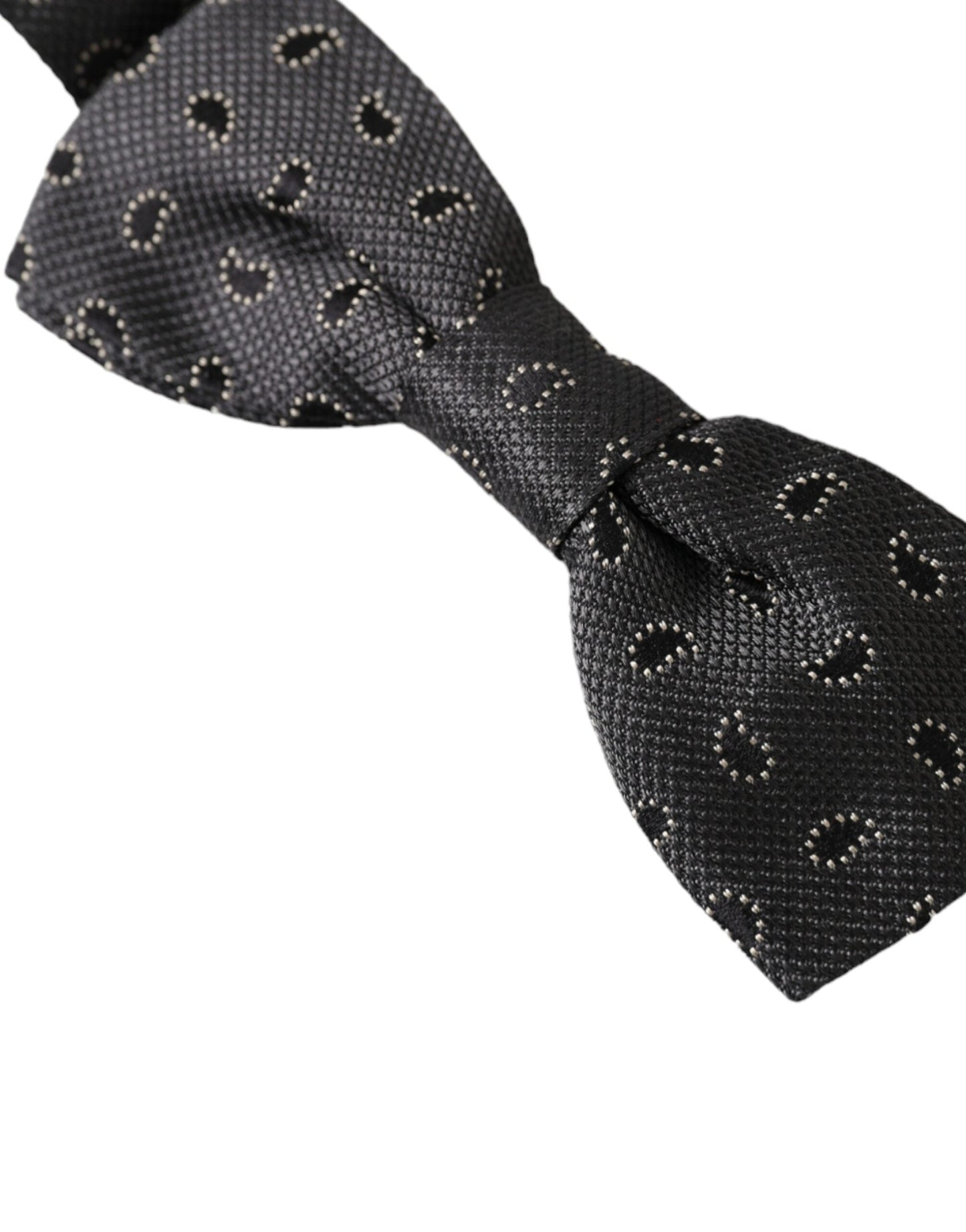 Dolce & Gabbana Black Silk Patterned Adjustable Neck Men Bow Men's Tie