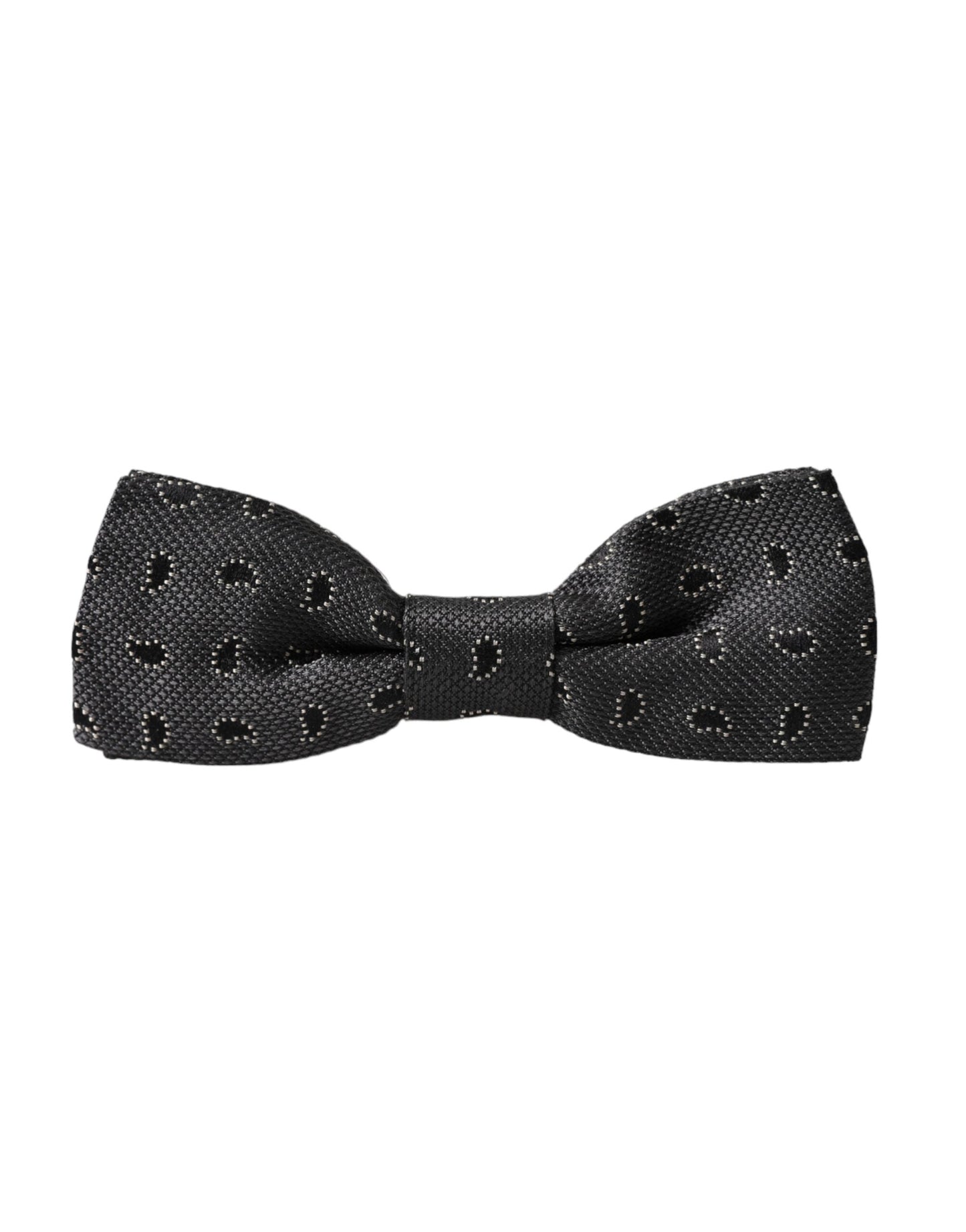 Dolce & Gabbana Black Silk Patterned Adjustable Neck Men Bow Men's Tie