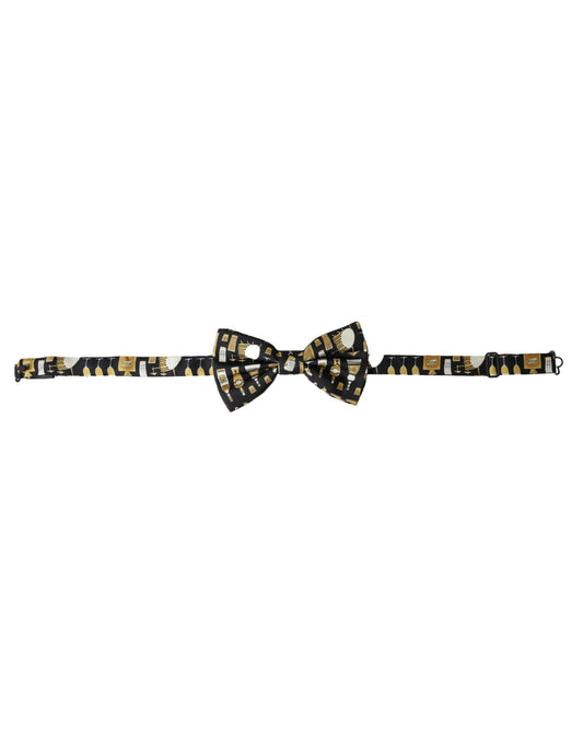 Dolce & Gabbana Black Silk Cocktail Adjustable Neck Men Bow Men's Tie
