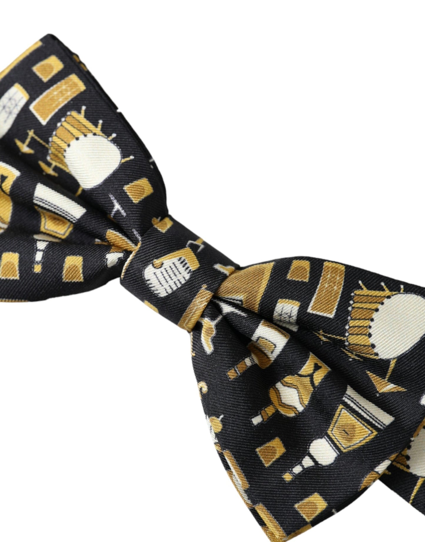 Dolce & Gabbana Black Silk Cocktail Adjustable Neck Men Bow Men's Tie