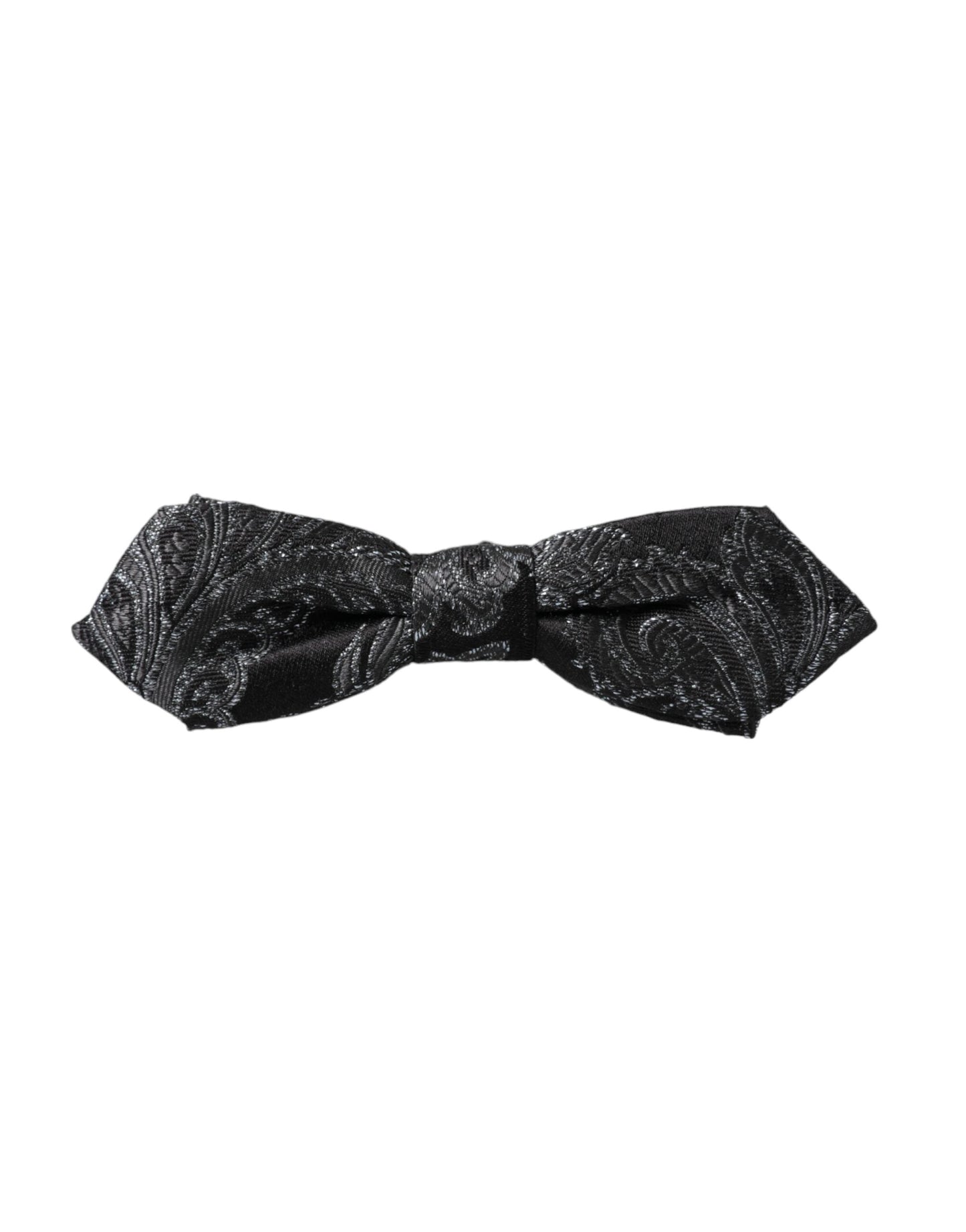 Dolce & Gabbana Black Silk Jacquard Adjustable Neck Men Bow Men's Tie