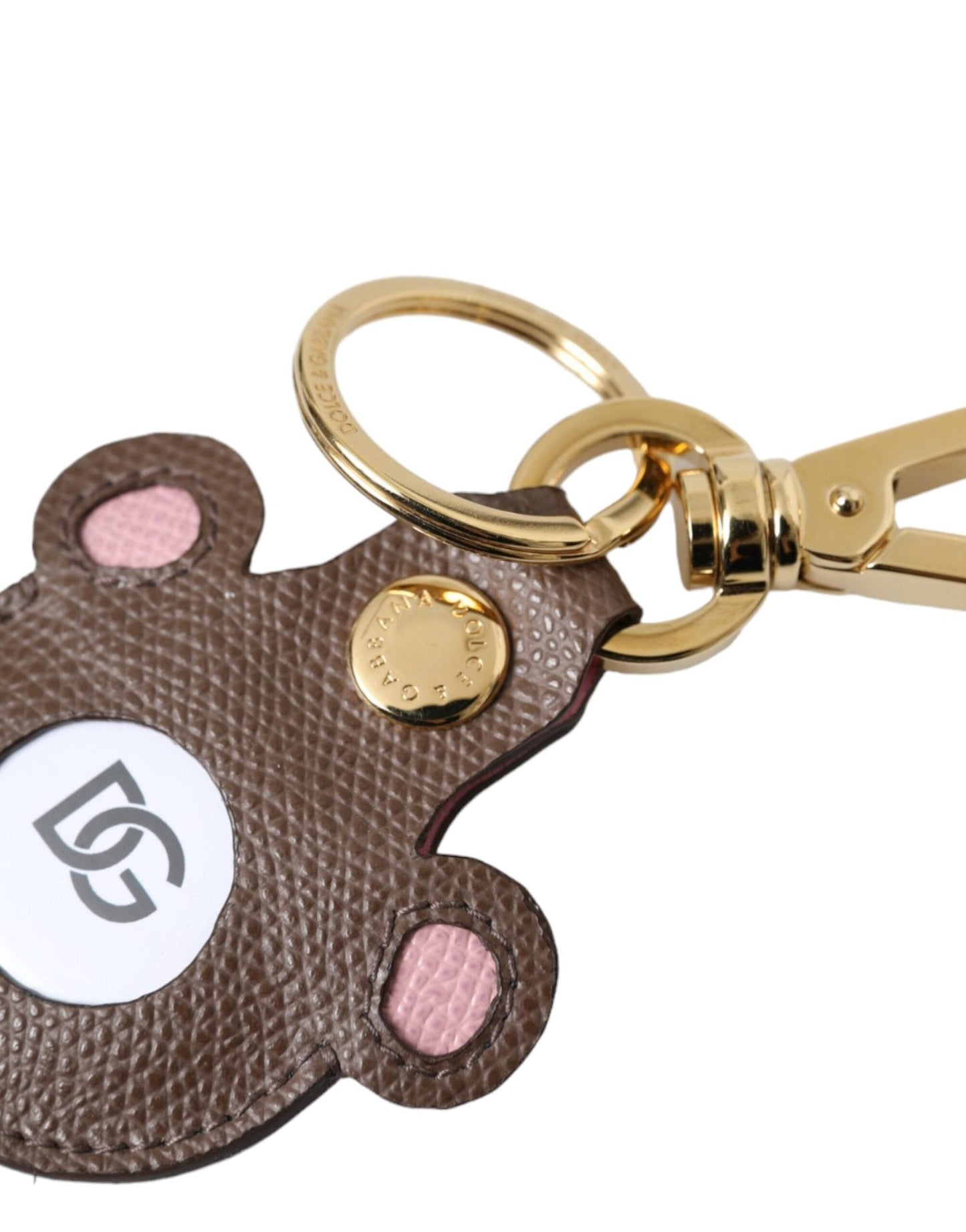 Dolce & Gabbana Multicolor Dauphine Calfskin DG Logo Keyring Men's Keychain