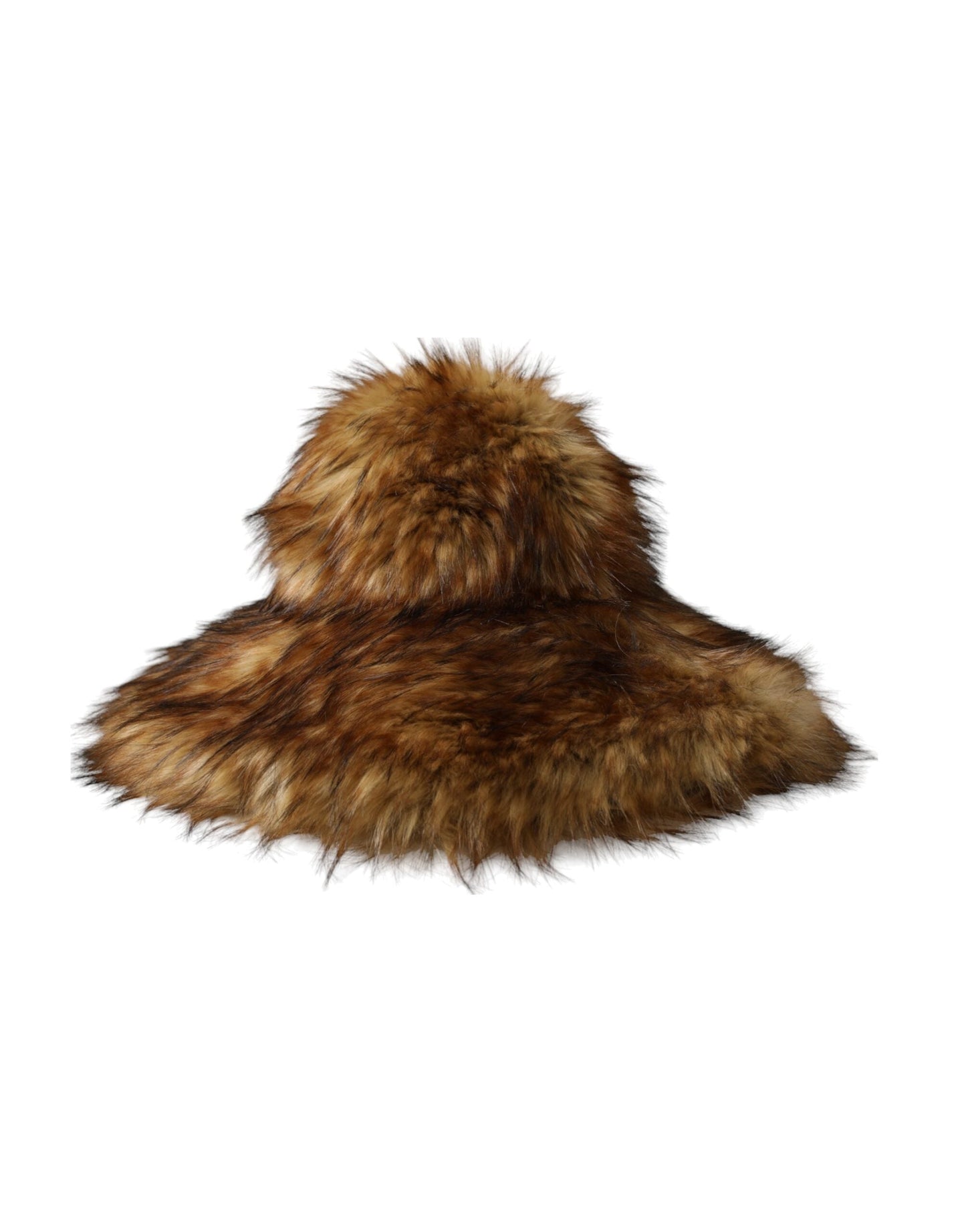 Dolce & Gabbana Brown Modacrylic Faux Fur Bucket Women's Hat