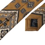 Dolce & Gabbana Yellow 100% Silk Wheel Print Adjustable Men Men's Tie