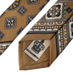 Dolce & Gabbana Yellow 100% Silk Wheel Print Adjustable Men Men's Tie