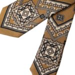 Dolce & Gabbana Yellow 100% Silk Wheel Print Adjustable Men Men's Tie