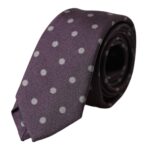 Dolce & Gabbana Purple 100% Silk Polka Dot Adjustable Men Men's Tie