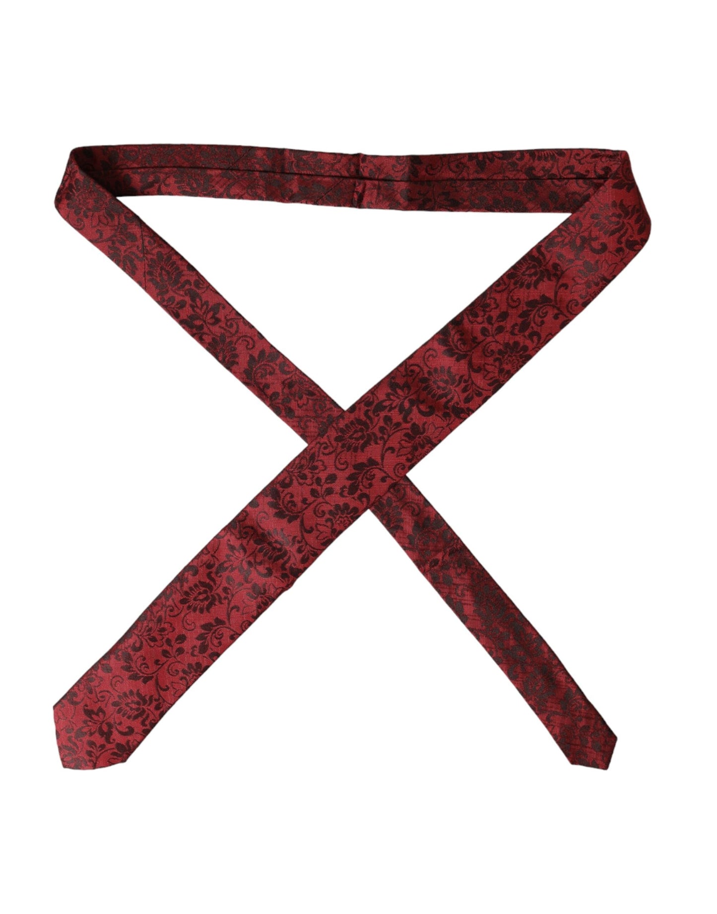 Dolce & Gabbana Red Floral Brocade Silk Adjustable Men Men's Tie