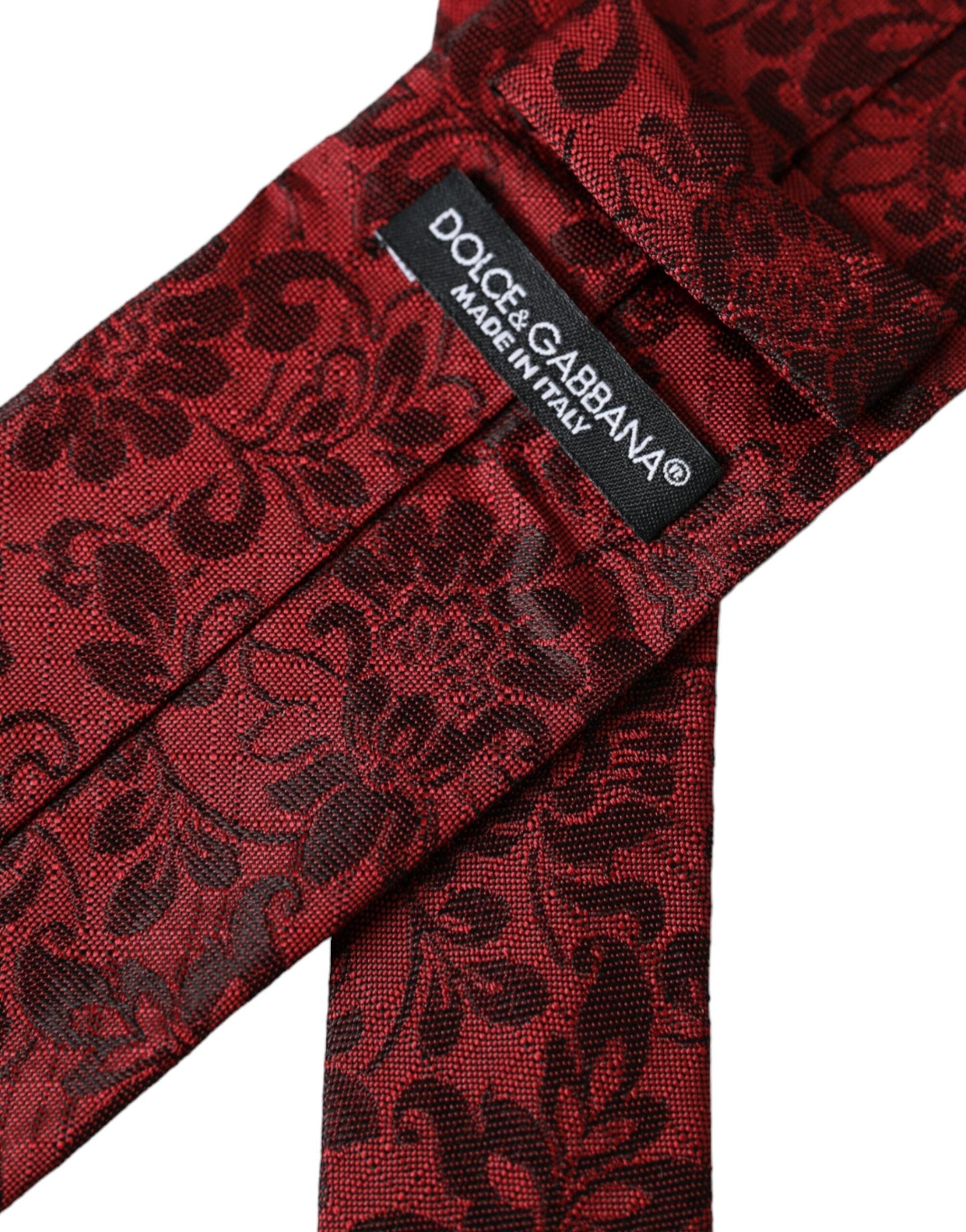 Dolce & Gabbana Red Floral Brocade Silk Adjustable Men Men's Tie