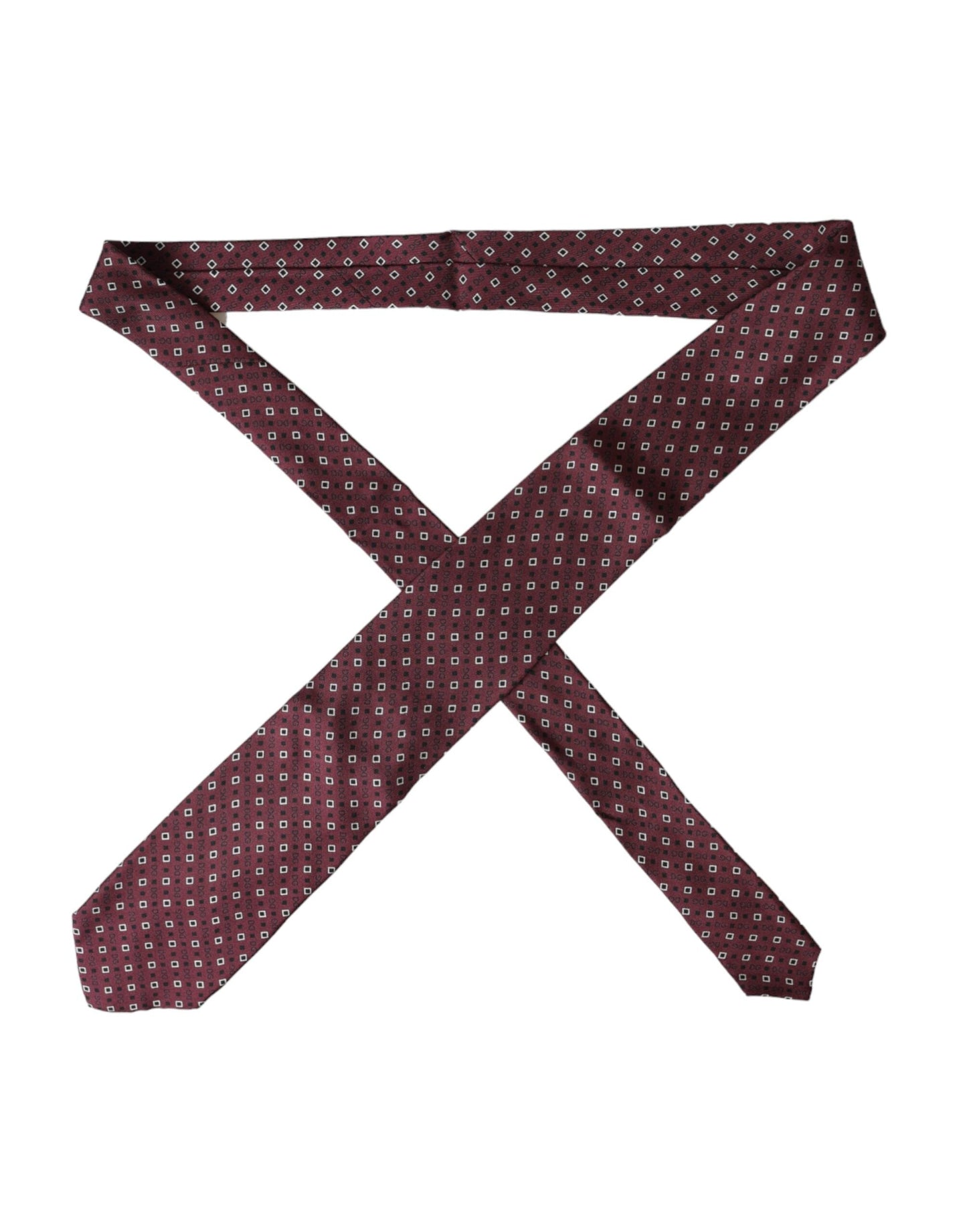 Dolce & Gabbana Maroon Silk Branded Logo Adjustable Men Men's Tie
