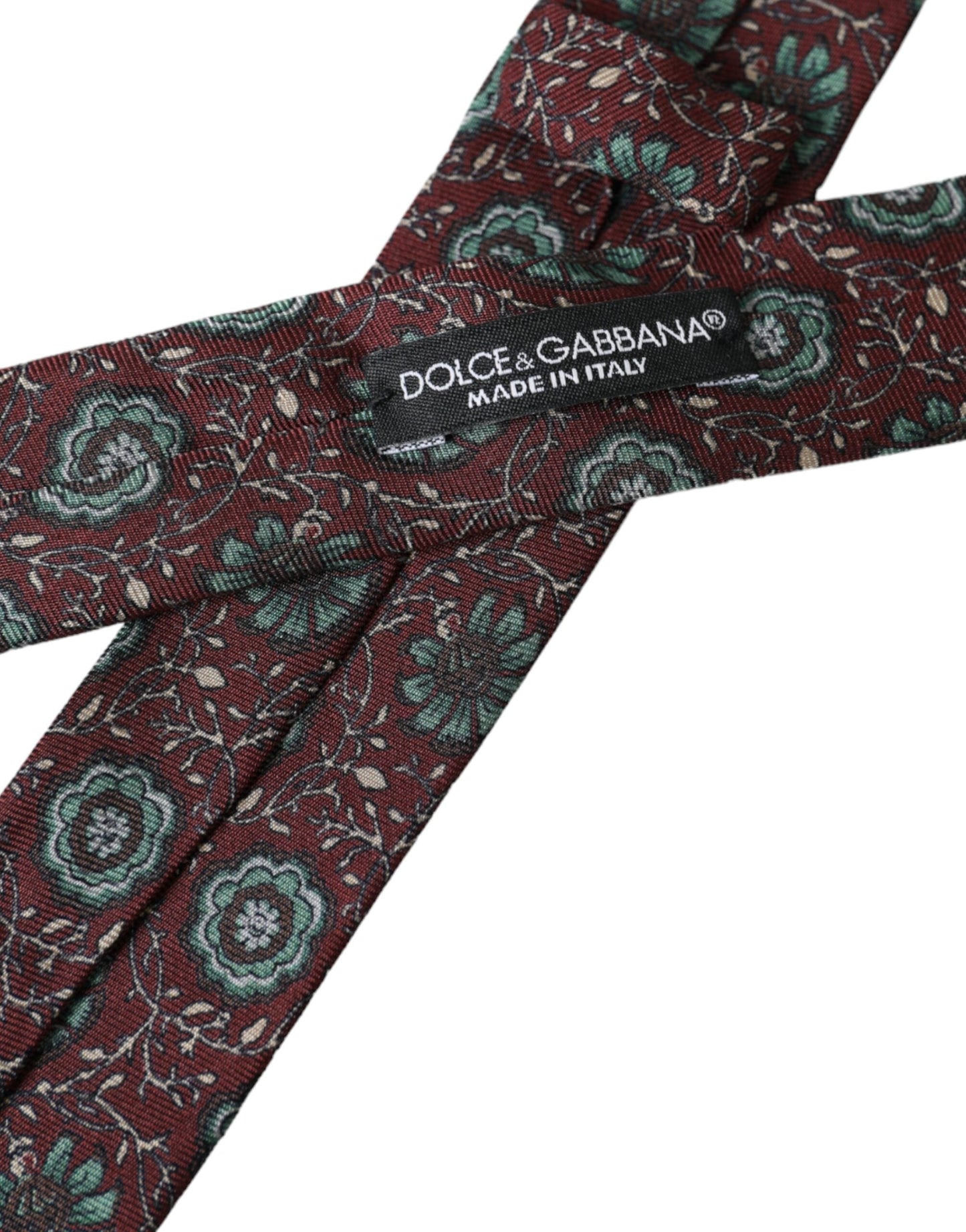 Dolce & Gabbana Maroon Floral 100% Silk Adjustable Men Men's Tie
