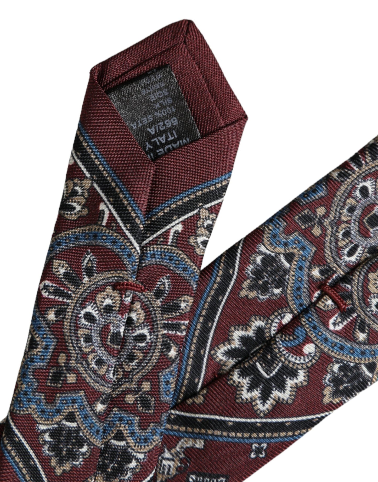 Dolce & Gabbana Bordeaux Printed 100% Silk Adjustable Men Men's Tie