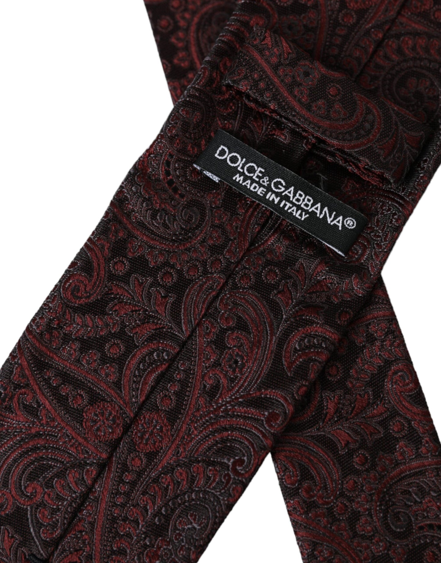 Dolce & Gabbana Bordeaux Patterned Silk Adjustable Men Men's Tie