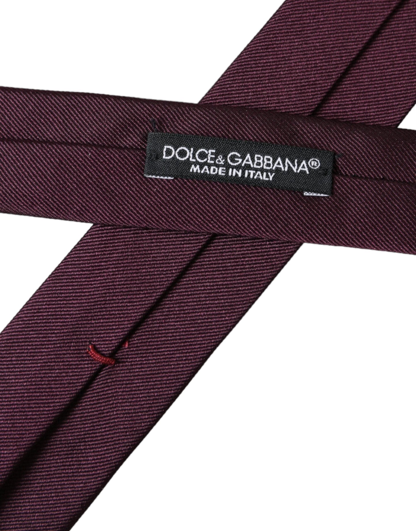 Dolce & Gabbana Bordeaux Solid 100% Silk Adjustable Men Men's Tie
