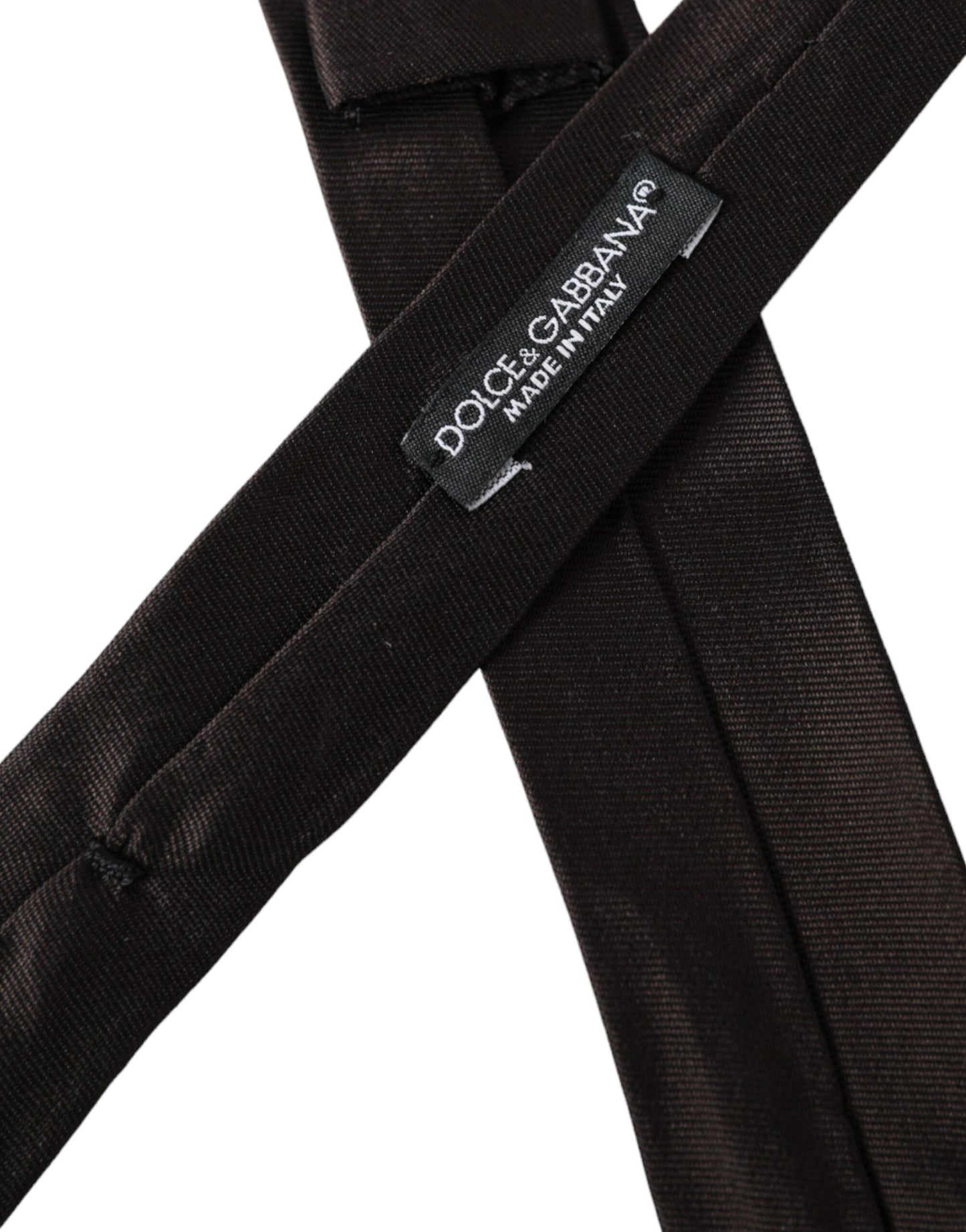 Dolce & Gabbana Brown Solid 100% Silk Adjustable Men's Tie