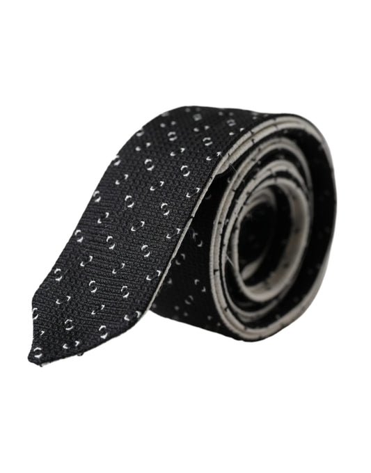 Dolce & Gabbana Black White Patterned Adjustable Men's Tie