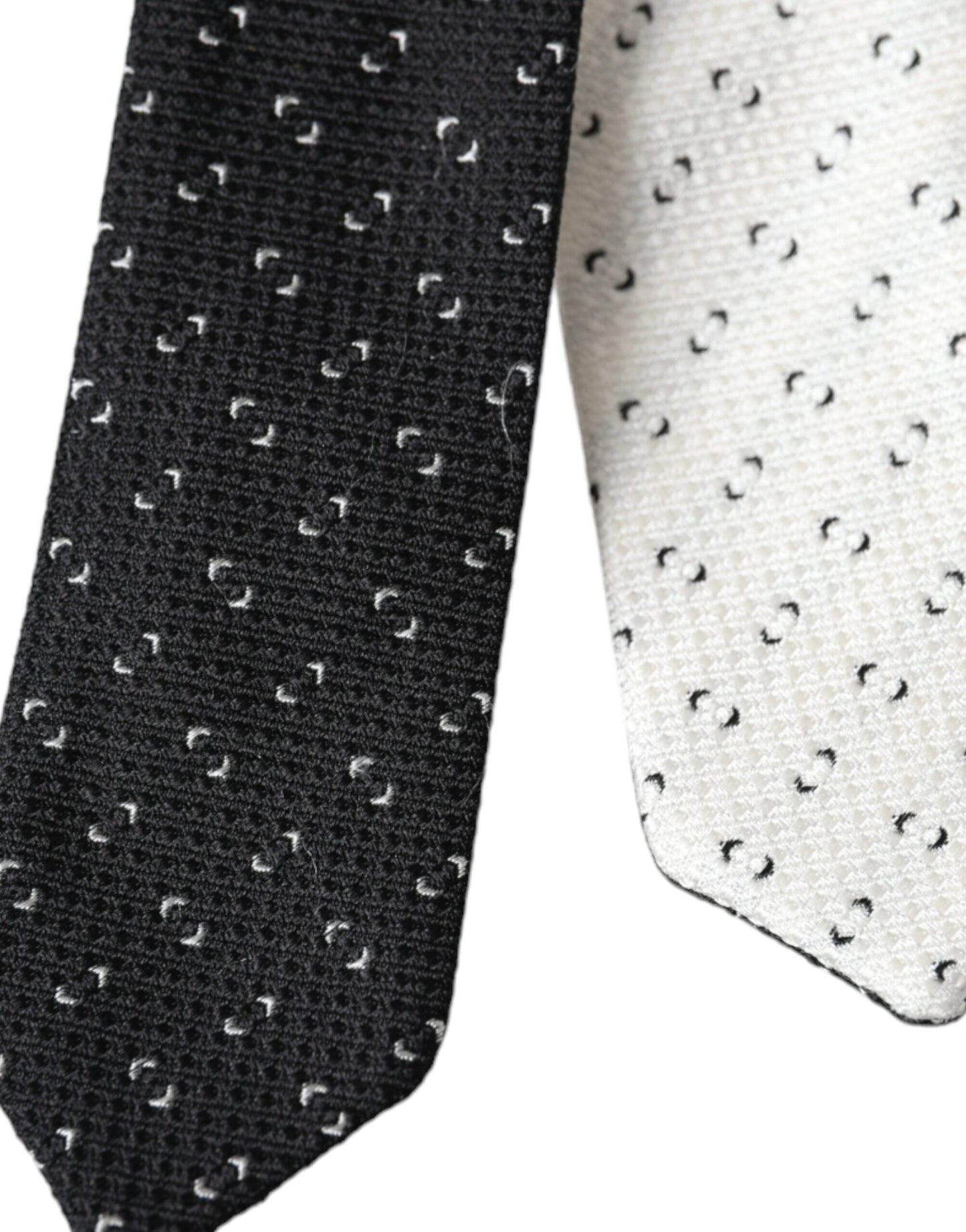 Dolce & Gabbana Black White Patterned Adjustable Men's Tie