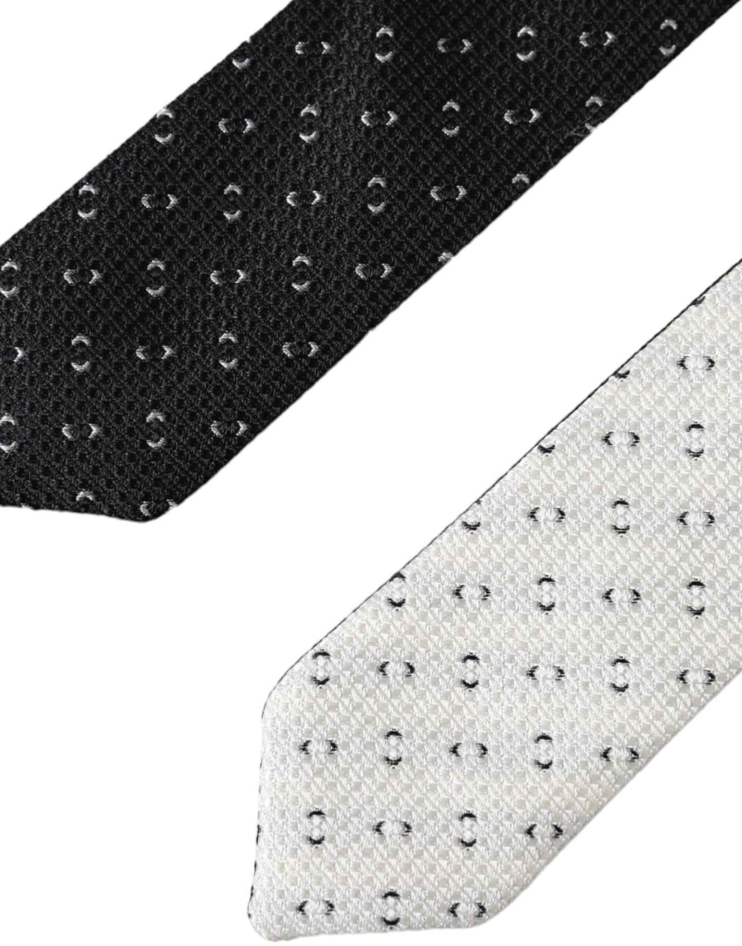 Dolce & Gabbana Black White Patterned Adjustable Men's Tie