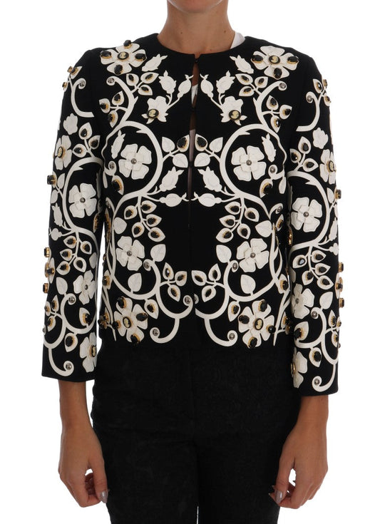 Dolce & Gabbana Black Baroque Floral Crystal Women's Jacket