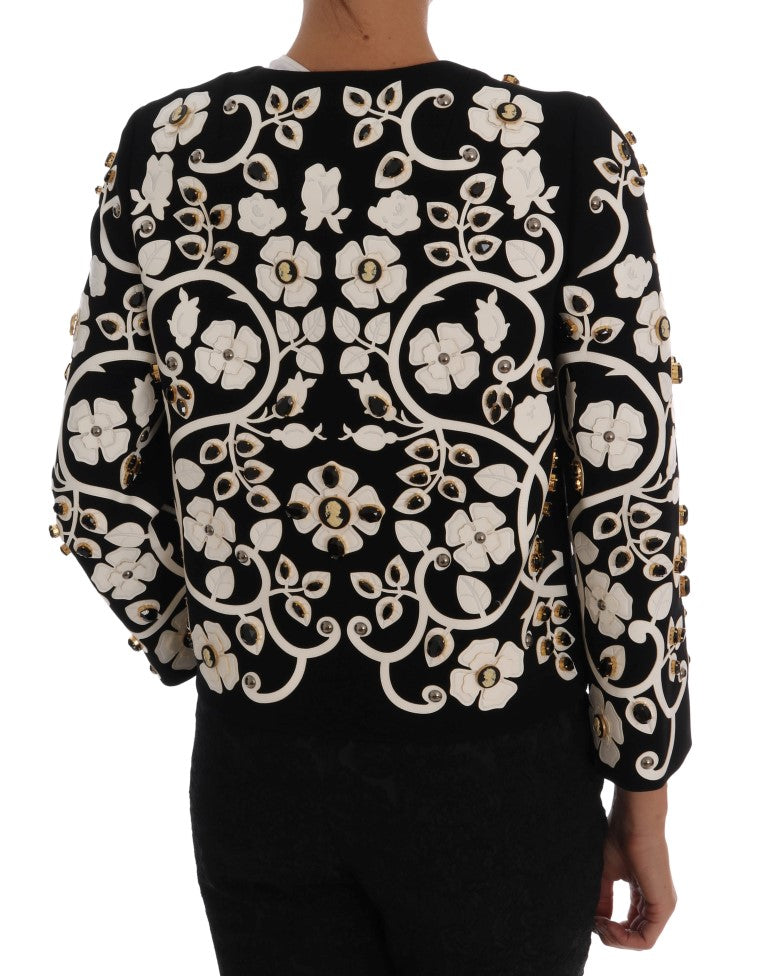Dolce & Gabbana Black Baroque Floral Crystal Women's Jacket