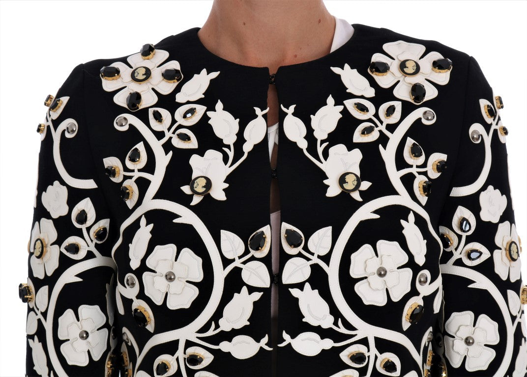 Dolce & Gabbana Black Baroque Floral Crystal Women's Jacket