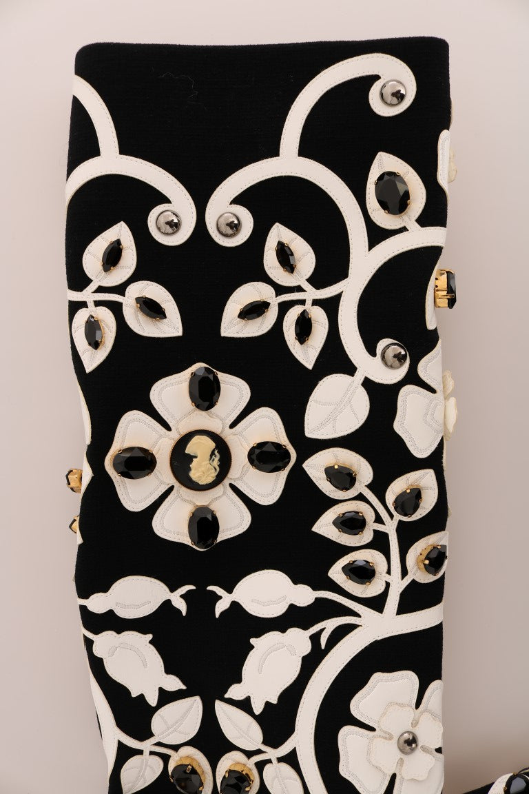 Dolce & Gabbana Black Baroque Floral Crystal Women's Jacket